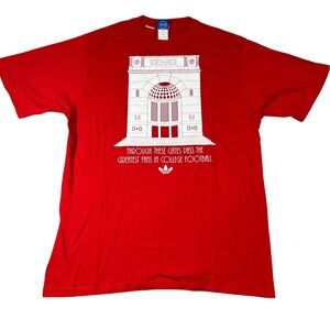 Adidas Mens Nebraska Huskers Memorial Stadium Graphic T-Shirt Red Large